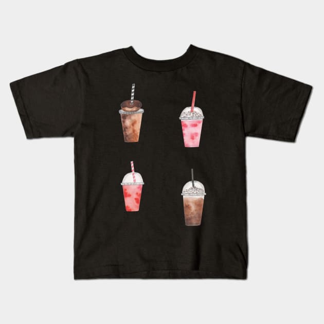 Milkshake - coffee set Kids T-Shirt by GinaaArts